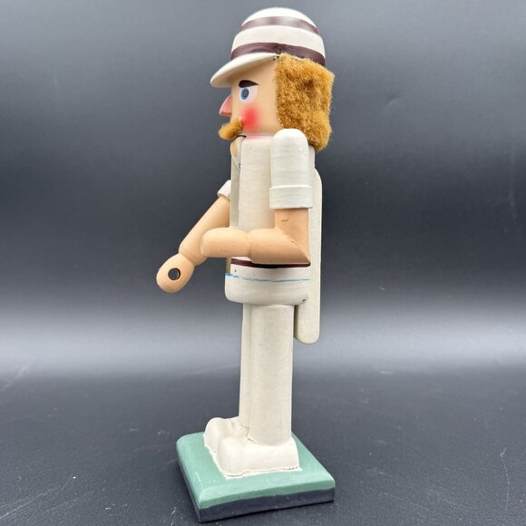 Wooden Nutcracker Wooden Figurine White & Brown Design 10" Holiday Christmas - Picture 2 of 8